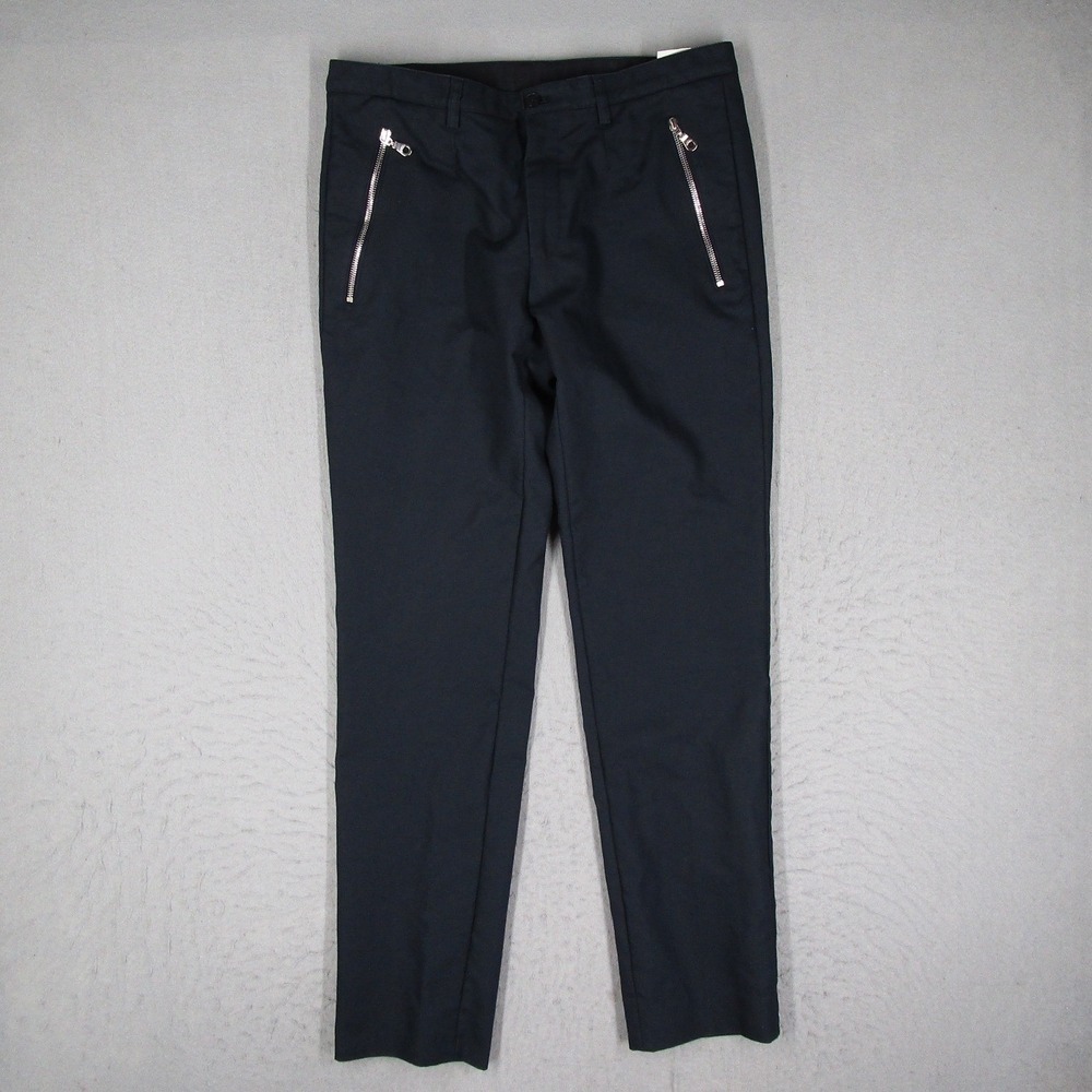 Kenzo Paris Mens Navy Blue Zipper Pocket Slim Fit Trousers Size 48/40 US 29-31